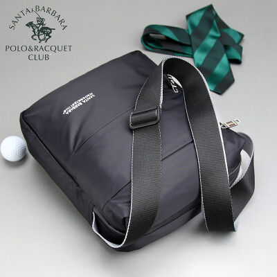 圣大保罗Polo&nbsp;男包单肩包&nbsp;男士单肩包&nbsp;男休闲包防水竖款帆布包&nbsp;斜挎包拉链小包包&nbsp;灰色大号