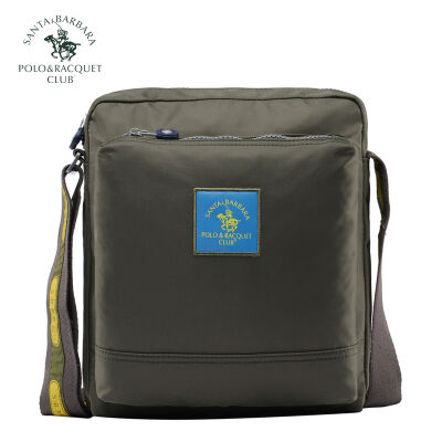 圣大保罗男包单肩包男士休闲包尼龙帆布小包单肩斜跨包防水帆布男包&nbsp;灰色小号