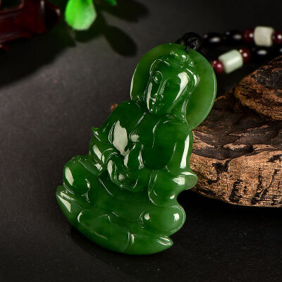 凤禧珠宝&nbsp;和田碧玉观音吊坠男女款玉石玉器玉坠&nbsp;附证书&nbsp;观音