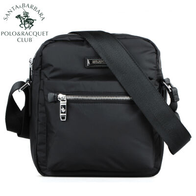 圣大保罗&nbsp;男包单肩包男士斜挎包休闲帆布包斜挂小包&nbsp;大款黑色