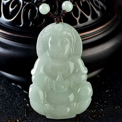 【推荐抢购】吉如宝&nbsp;A货翡翠吊坠&nbsp;玉观音挂件&nbsp;男款配证书&nbsp;1