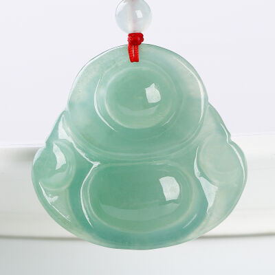 碧玉尊&nbsp;老坑冰种翡翠玉佛吊坠&nbsp;女款弥勒笑佛公玉坠子&nbsp;珠宝玉石玉器A货带证#多款可选