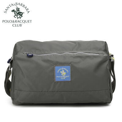 圣大保罗polo&nbsp;休闲包&nbsp;男包尼龙复古男款斜挎包防水大容量布包&nbsp;灰绿色